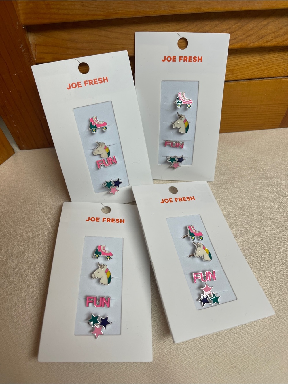 Joe Fresh Kids Pink Unicorn, Roller Skate & Star Adjustable Ring Set